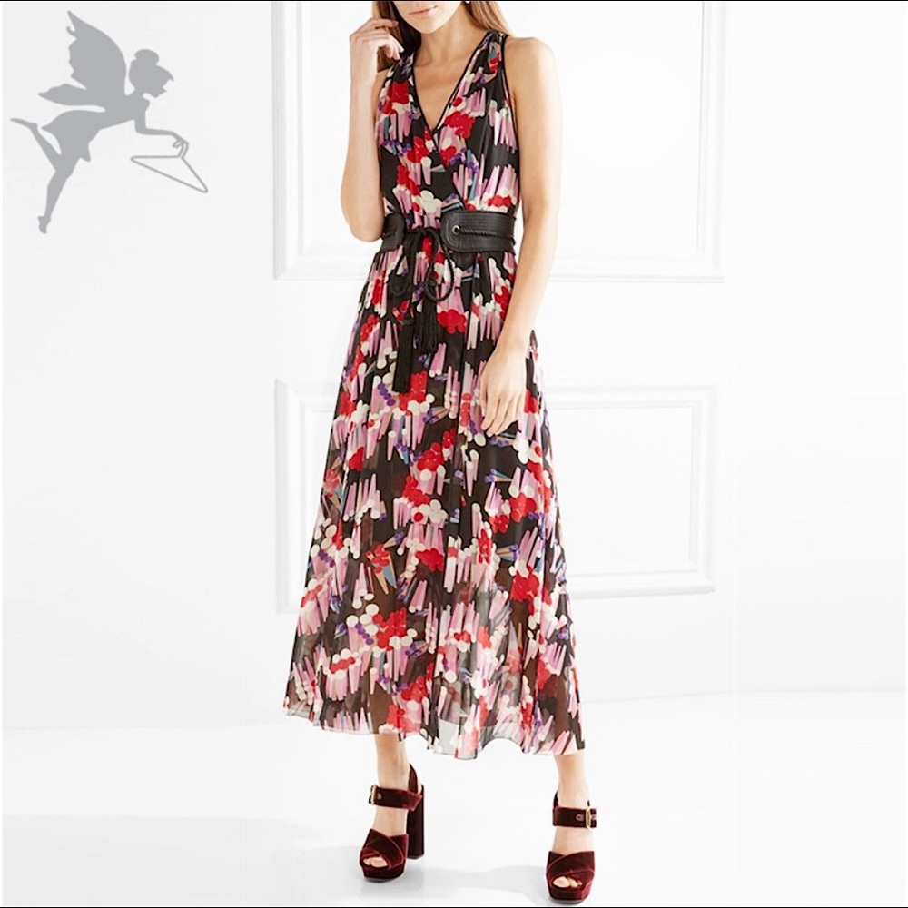 Marc Jacobs NWT Geo Spot Silk Georgette Midi Dress Size 0